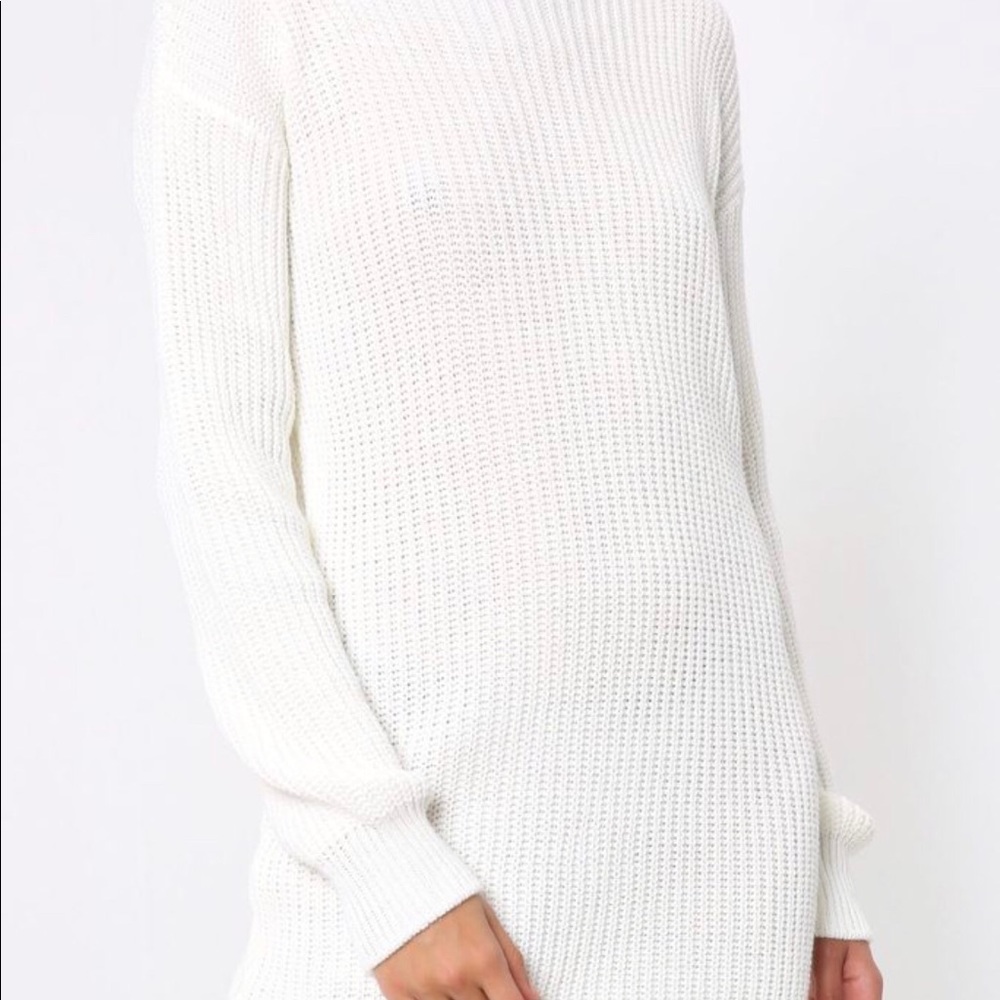 I SAW IT FIRST Slouchy Knit Dress-Cream